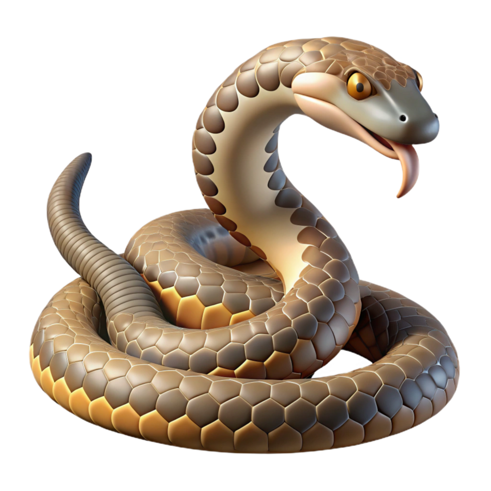 wonderful passionate art deco A slithering rattlesnake, NO BACKGROUND with Transparent Background. high quality png