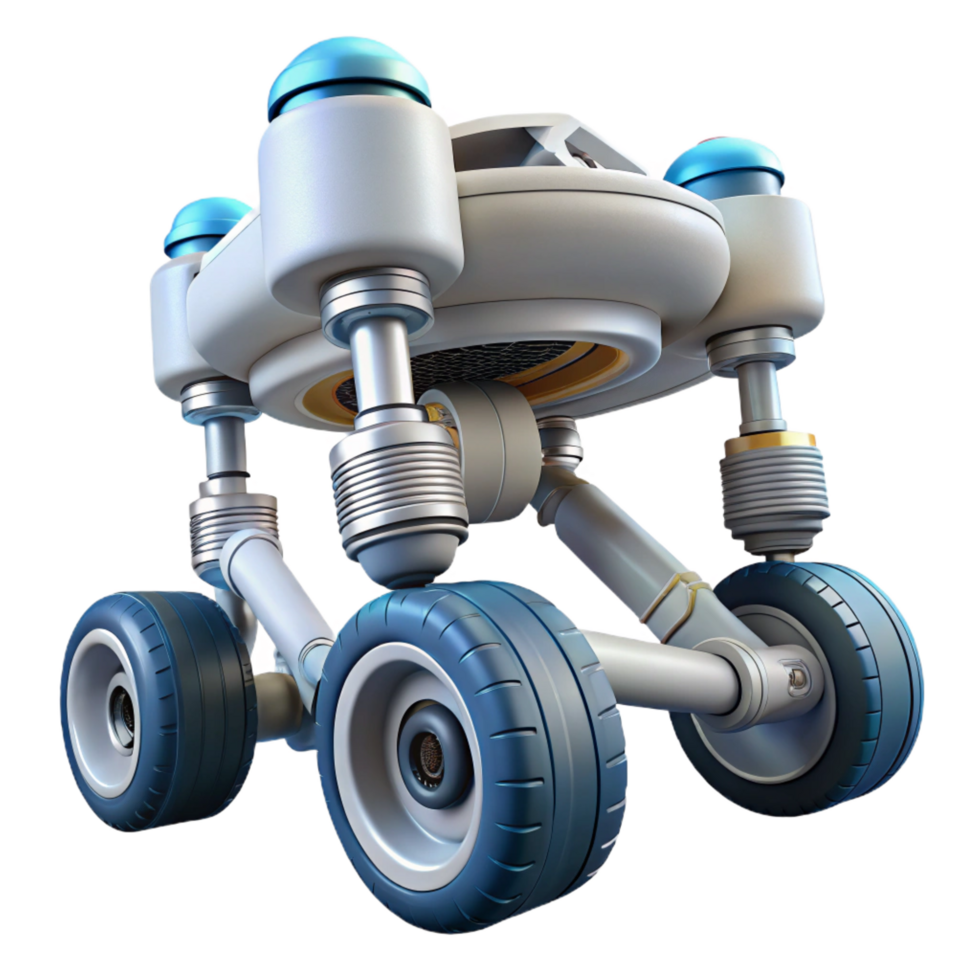 signature elegant Spaceship landing gear with hydraulics and shock absorbers NO BACKGROUND with Transparent Background. sharp png