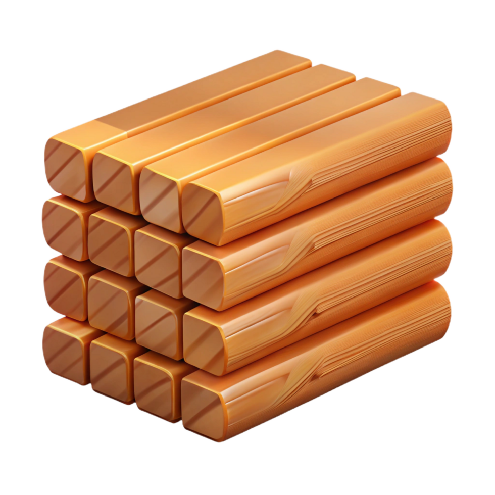 nostalgic alluring Stack of lumber NO BACKGROUND with Transparent Background. museum quality png