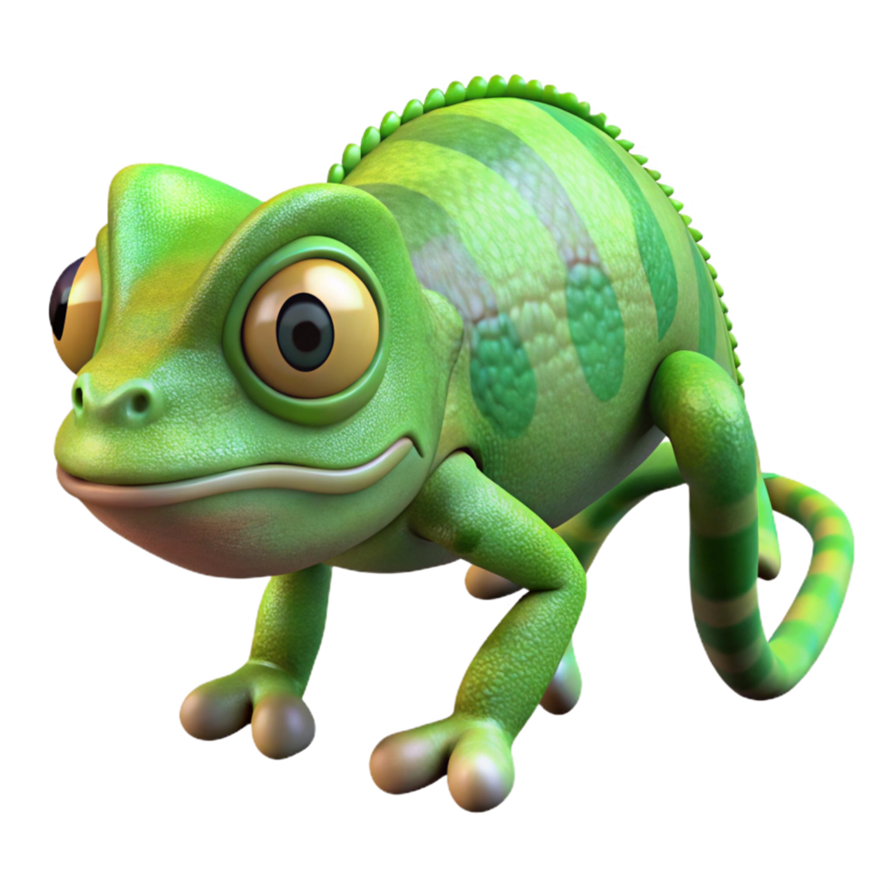 mesmerizing retro A camouflaged chameleon. NO BACKGROUND with Transparent Background. museum quality png