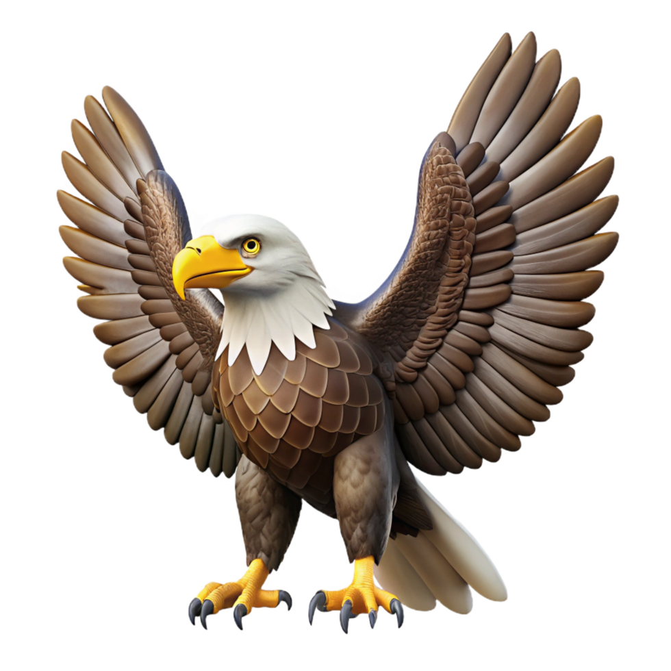 splendid victorian A majestic bald eagle with spread wings NO BACKGROUND with Transparent Background. expertly shot png