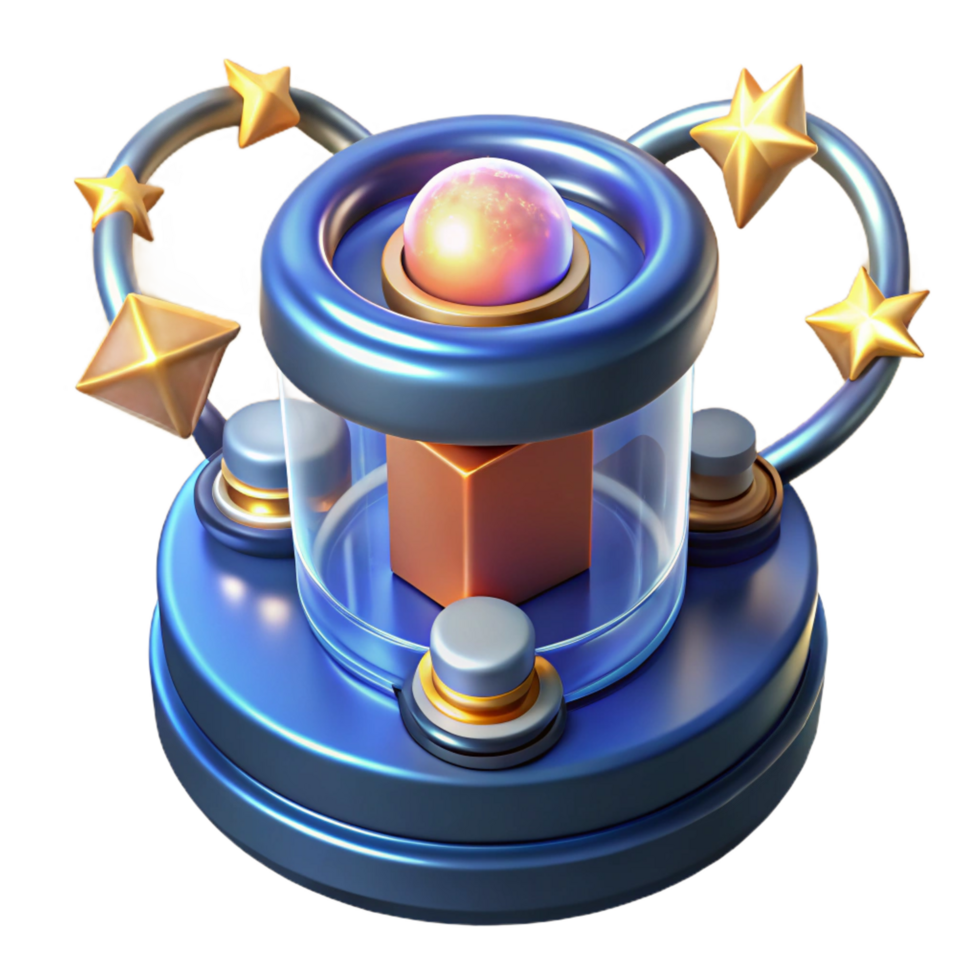 tranquil dazzling Portable force field generator with shimmering energy NO BACKGROUND with Transparent Background. premium png