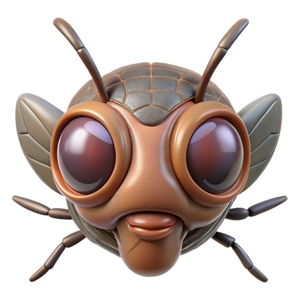 mesmerizing dynamic urban Alien insect head with large compound eyes and mandibles NO BACKGROUND with Transparent Background. authentic png