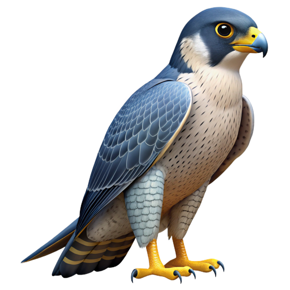 sumptuous intense nordic A soaring peregrine falcon. NO BACKGROUND with Transparent Background. 8K png