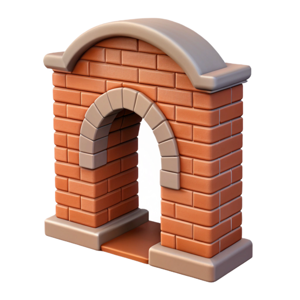 passionate majestic Brick arch, keystone detail, NO BACKGROUND with Transparent Background. 8K png