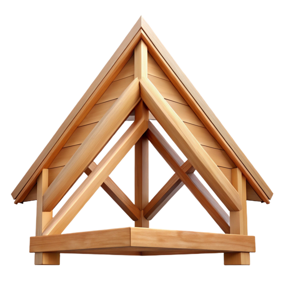 sumptuous remarkable Wooden roof truss NO BACKGROUND with Transparent Background. png