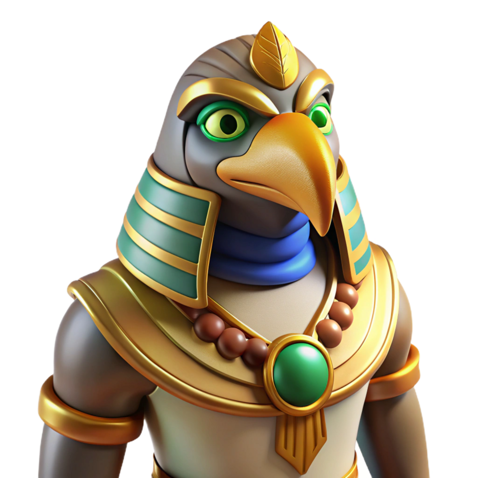 spectacular geometric Horus, Egyptian God of the Sky, falcon-headed, NO BACKGROUND with Transparent Background. ultra HD png