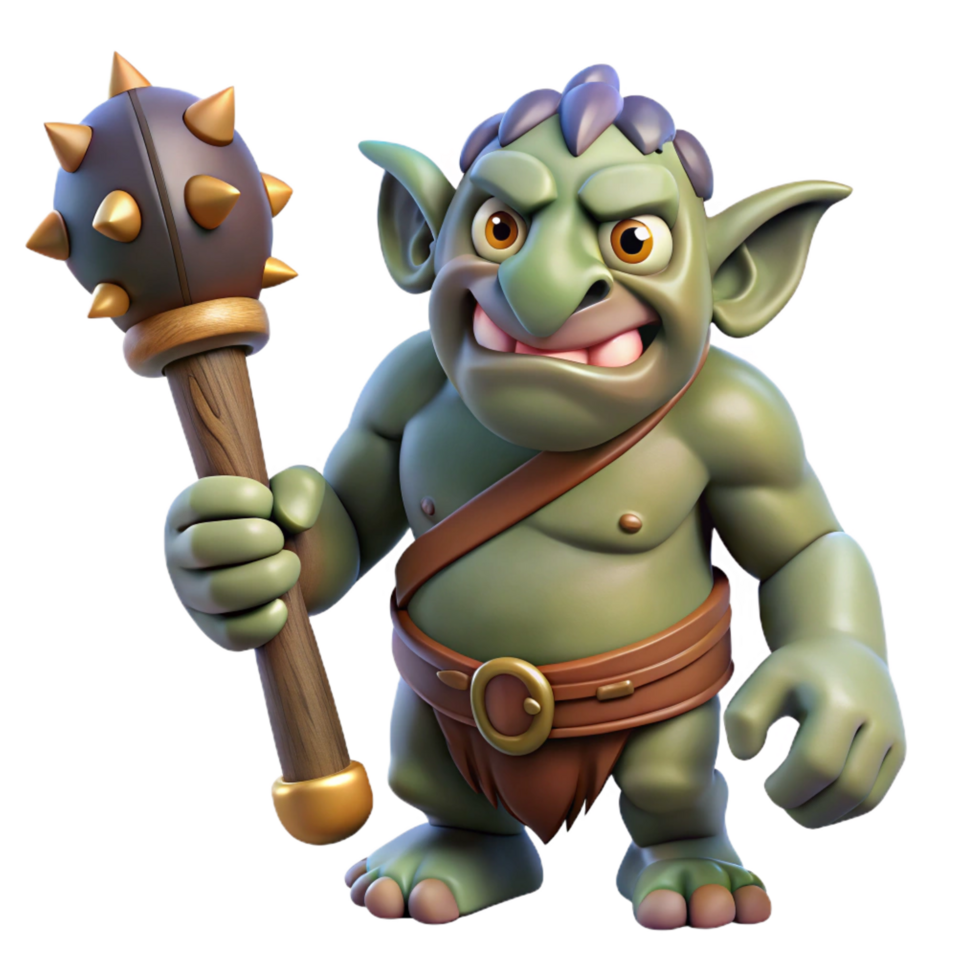 serene memorable Troll hand, large, gnarled, holding a club NO BACKGROUND with Transparent Background. png