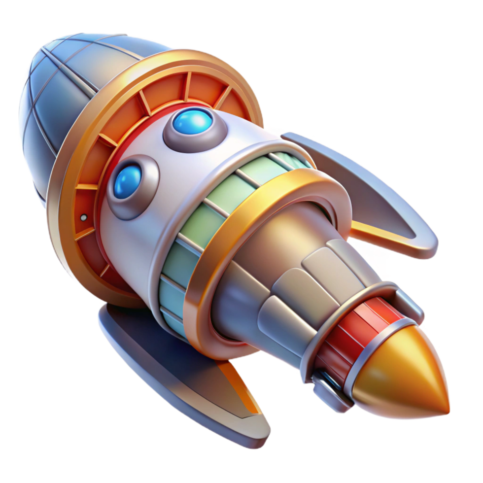stunning distinguished Detailed model of a spaceship thruster NO BACKGROUND with Transparent Background. png