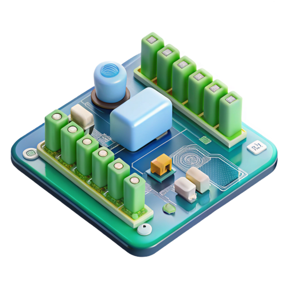 striking avant-garde Printed circuit board, PCB, electronic components NO BACKGROUND with Transparent Background. exclusive png