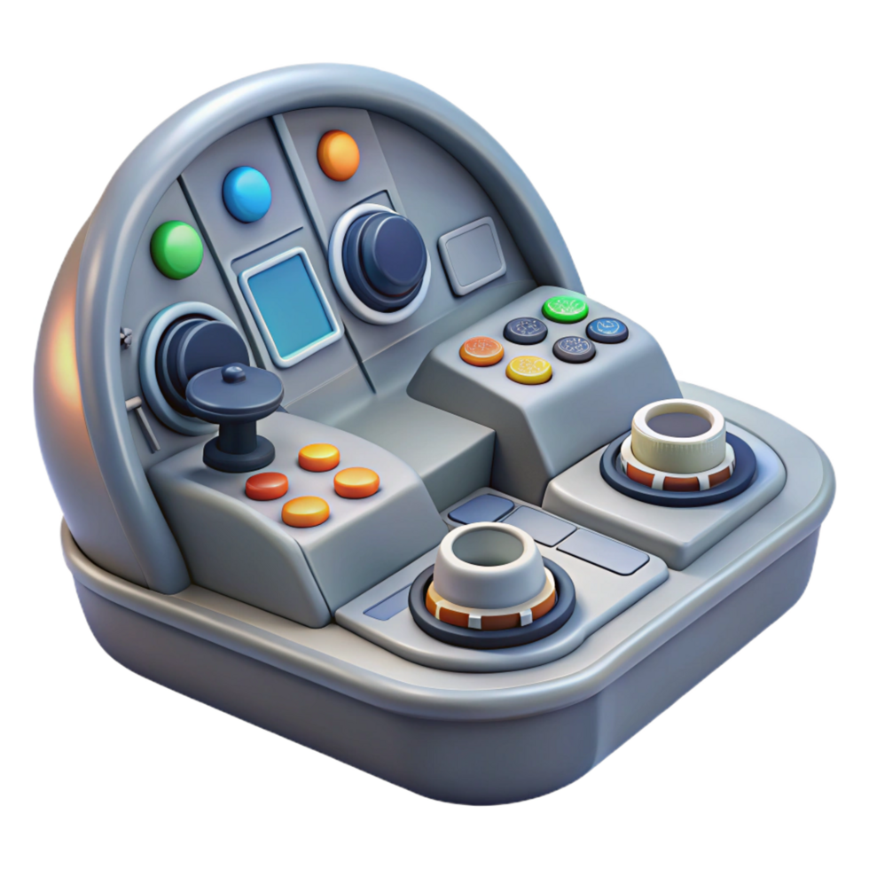 passionate glorious Detailed model of a spaceship cockpit control panel NO BACKGROUND with Transparent Background. precision png