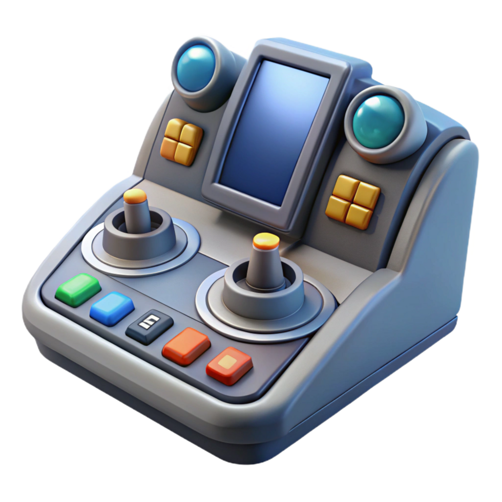 nostalgic spectacular Spaceship cockpit control panel with buttons and levers NO BACKGROUND with Transparent Background. impeccable png