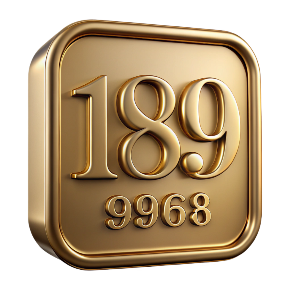 striking coveted House number plaque, brass, engraved, NO BACKGROUND with Transparent Background. png