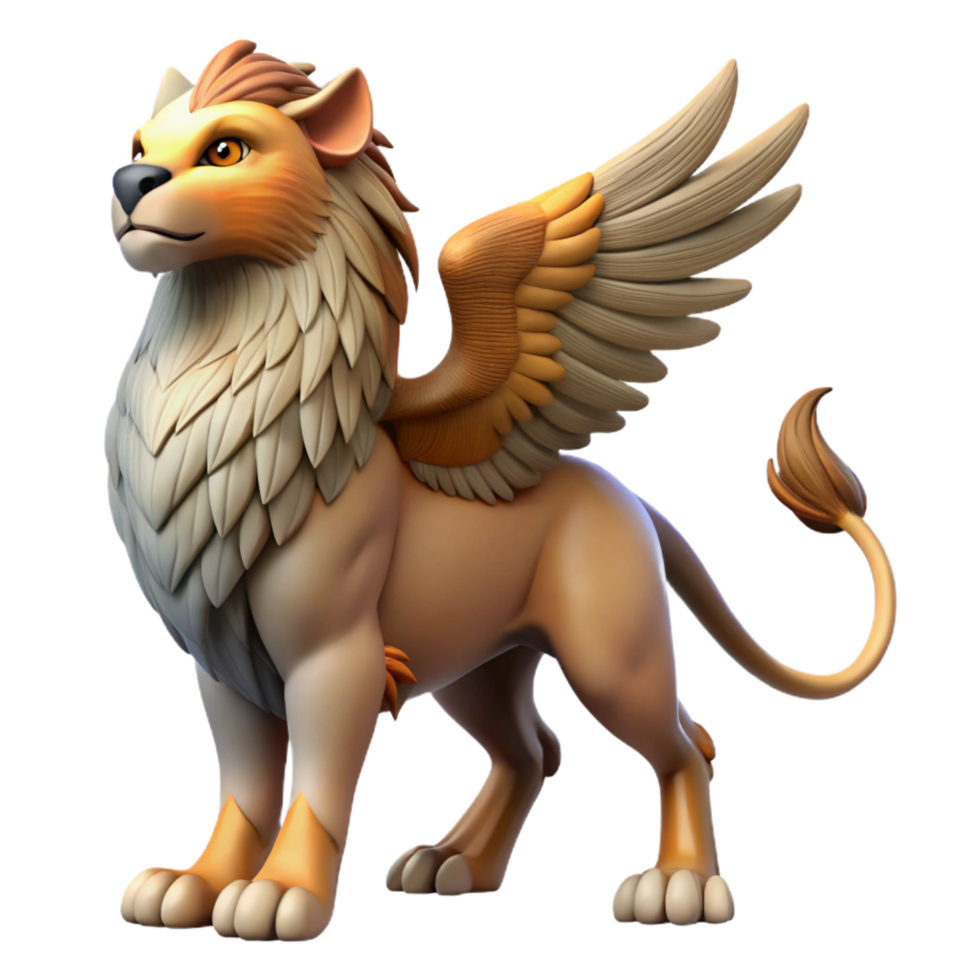 serene distinguished Griffin, eagle-lion hybrid, proud stance, NO BACKGROUND with Transparent Background. png