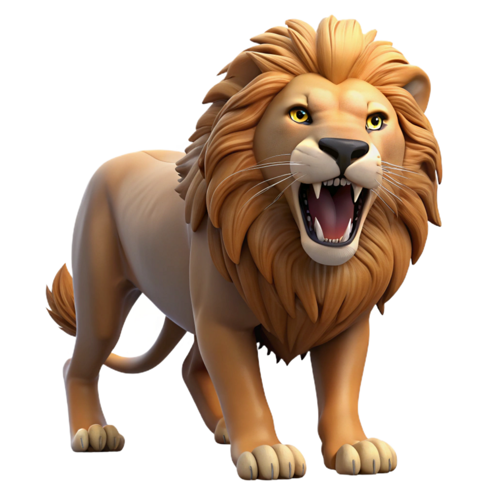 mesmerizing remarkable A roaring African lion NO BACKGROUND with Transparent Background. png