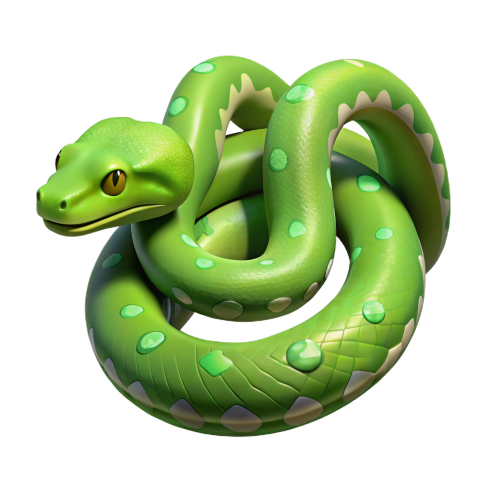 magnifique quintessence une rampant vert arbre python, non Contexte avec transparent Contexte. png