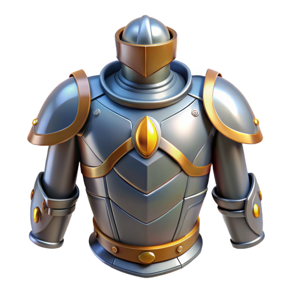 splendid joyful futuristic A suit of armor NO BACKGROUND with Transparent Background. luxury png