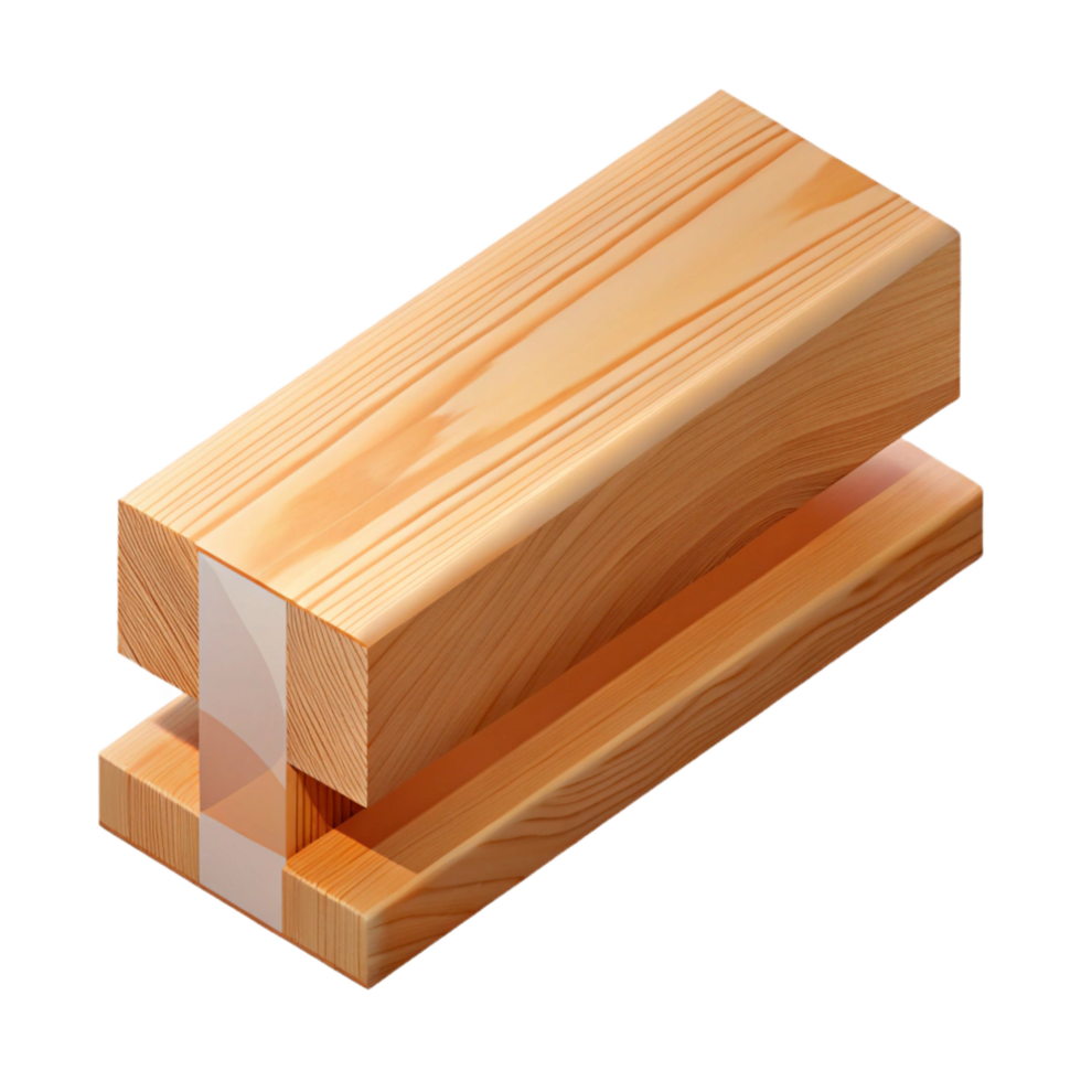 tranquil sumptuous Wooden beam cross-section, NO BACKGROUND with Transparent Background. refined png