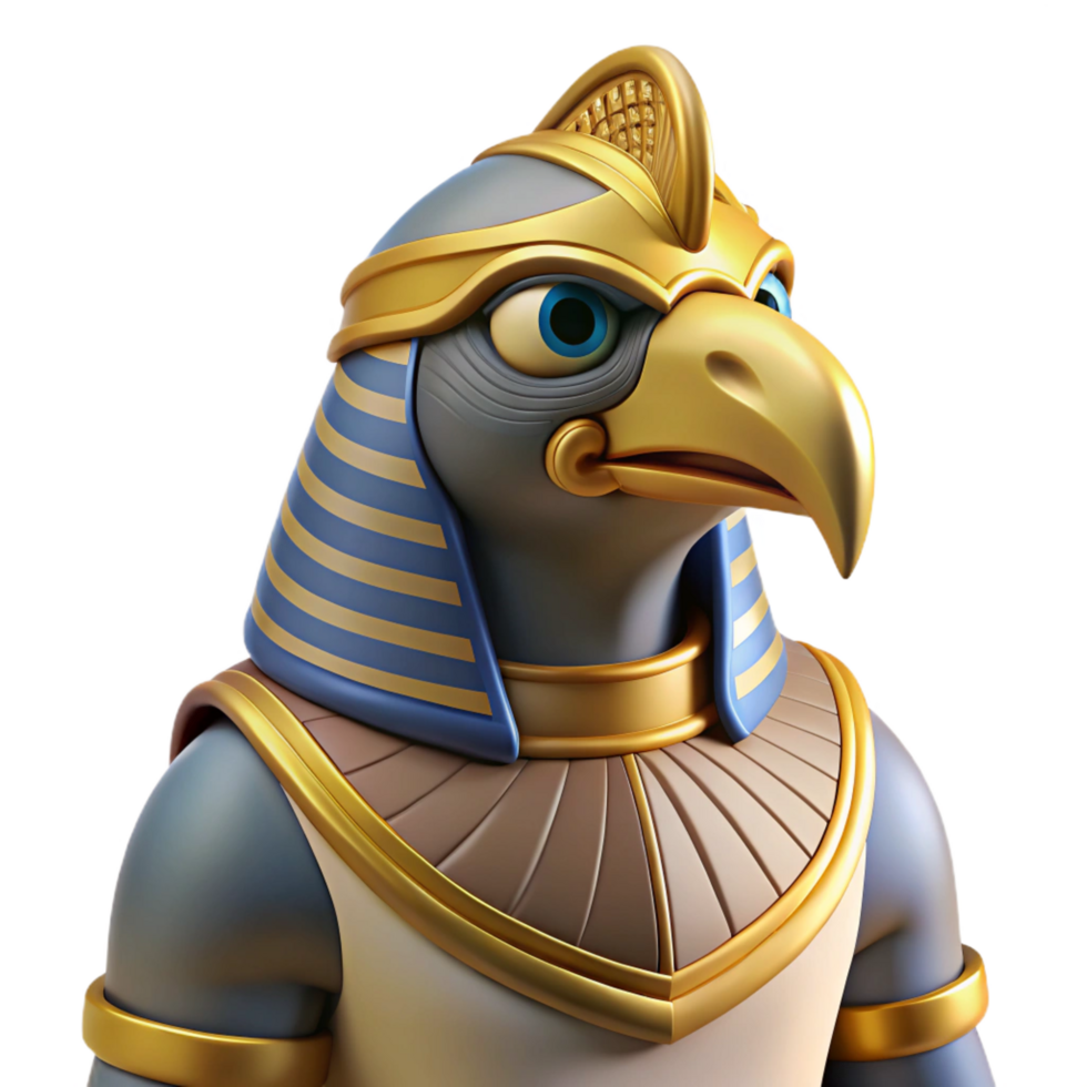mesmerizing exceptional Horus, Egyptian God of the Sky, falcon-headed, NO BACKGROUND with Transparent Background. png