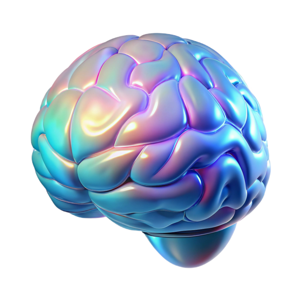 spectacular bohemian Holographic projection of a human brain NO BACKGROUND with Transparent Background. refined png