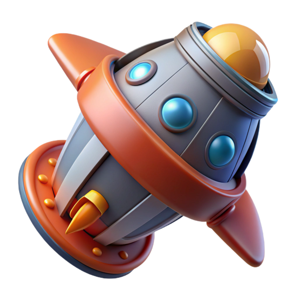 stunning abstract Detailed model of a spaceship thruster NO BACKGROUND with Transparent Background. perfect clarity png