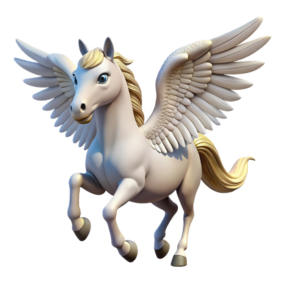 vibrant avant-garde A majestic pegasus, wings spread wide. NO BACKGROUND with Transparent Background. authentic png