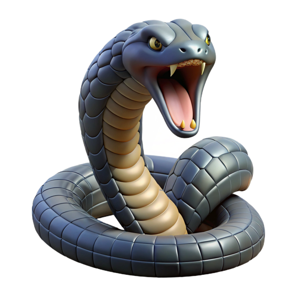 gorgeous distinctive A hissing cobra NO BACKGROUND with Transparent Background. png