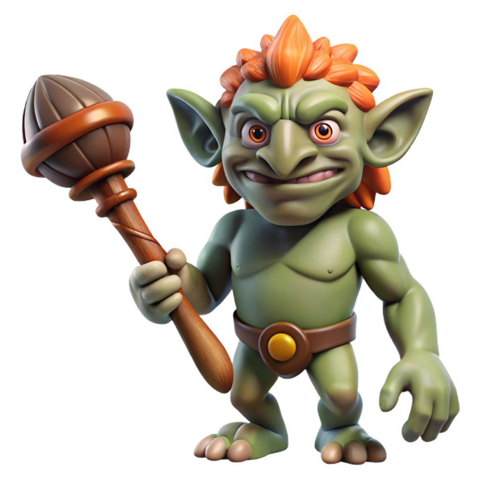 timeless baroque Troll hand, large, gnarled, holding a club NO BACKGROUND with Transparent Background. authentic png