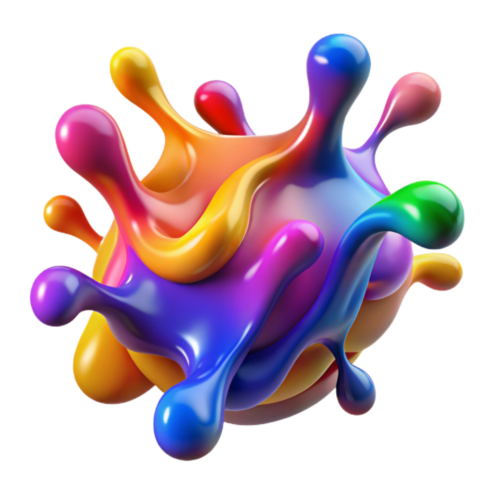 signature art deco A colorful, abstract splash of paint. NO BACKGROUND with Transparent Background. museum quality png