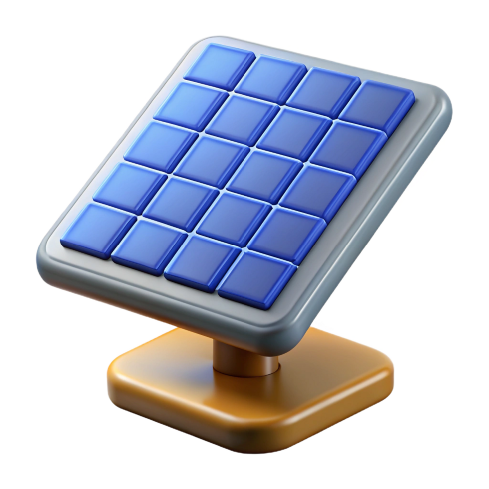 spectacular futuristic Solar panel, photovoltaic cell NO BACKGROUND with Transparent Background. crisp png