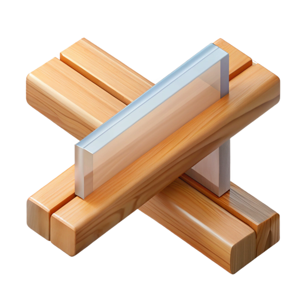radiant contemporary Wooden beam cross-section, NO BACKGROUND with Transparent Background. high resolution png