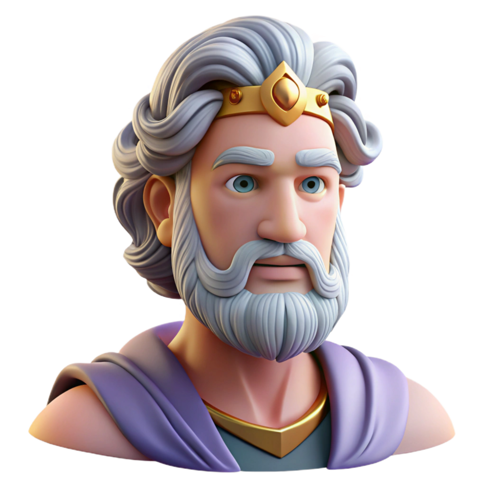 notable victorian Zeus, King of the Gods, realistic portrait, NO BACKGROUND with Transparent Background. studio quality png