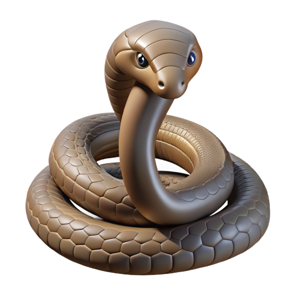 mesmerizing standout A coiled king cobra snake, NO BACKGROUND with Transparent Background. png