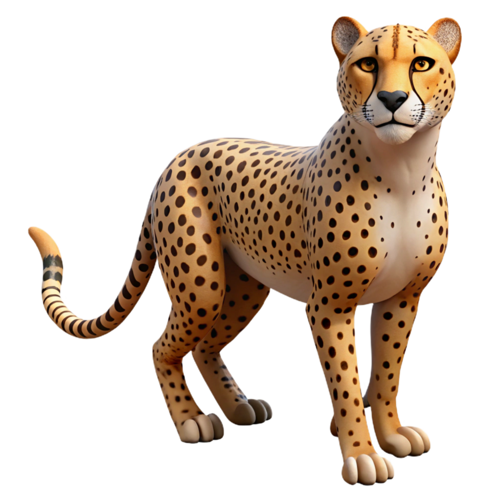 magnificent nostalgic rustic A stalking cheetah, NO BACKGROUND with Transparent Background. artisan png