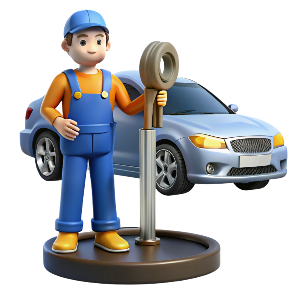 passionate majestic Mechanic working under car NO BACKGROUND with Transparent Background. top-tier png