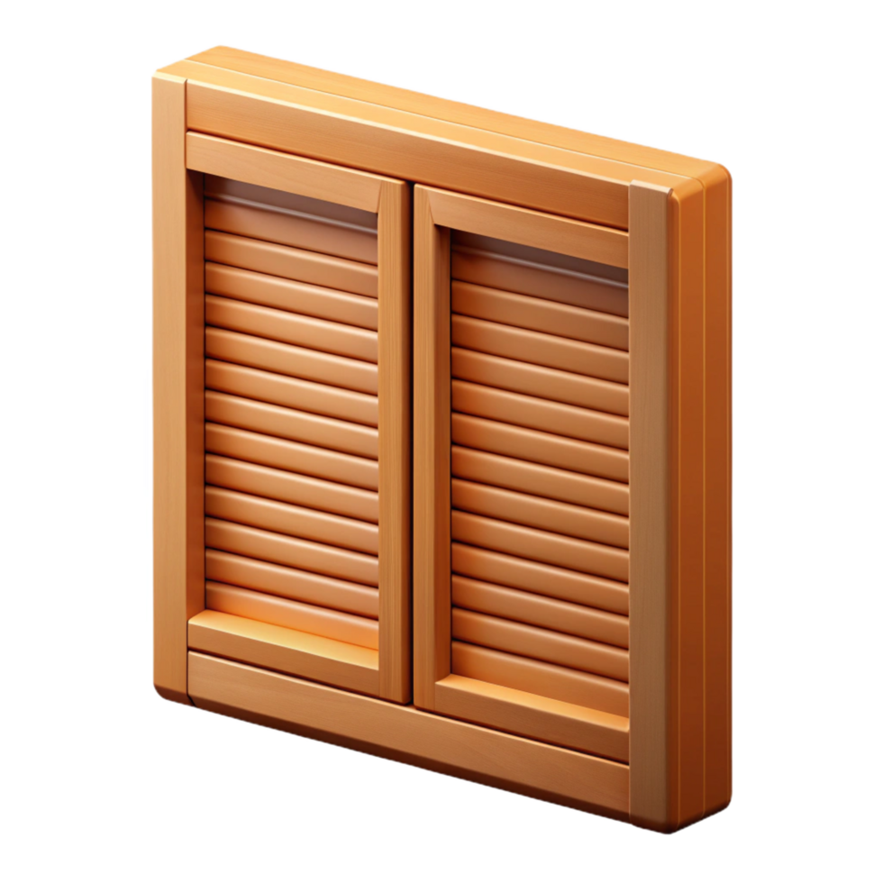 vibrant dreamy abstract Wooden window shutter, closed position, NO BACKGROUND with Transparent Background. artisan png