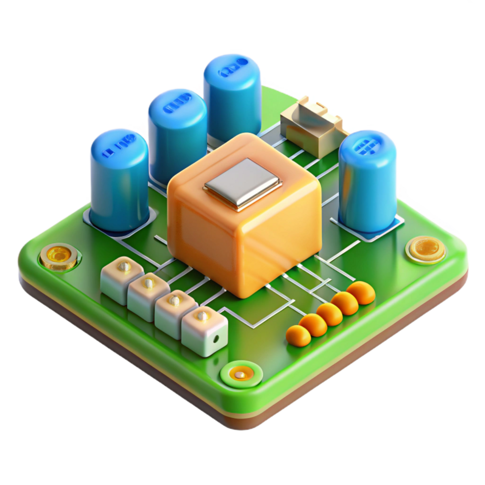 melancholic picturesque Printed circuit board, PCB, electronic components NO BACKGROUND with Transparent Background. perfect clarity png