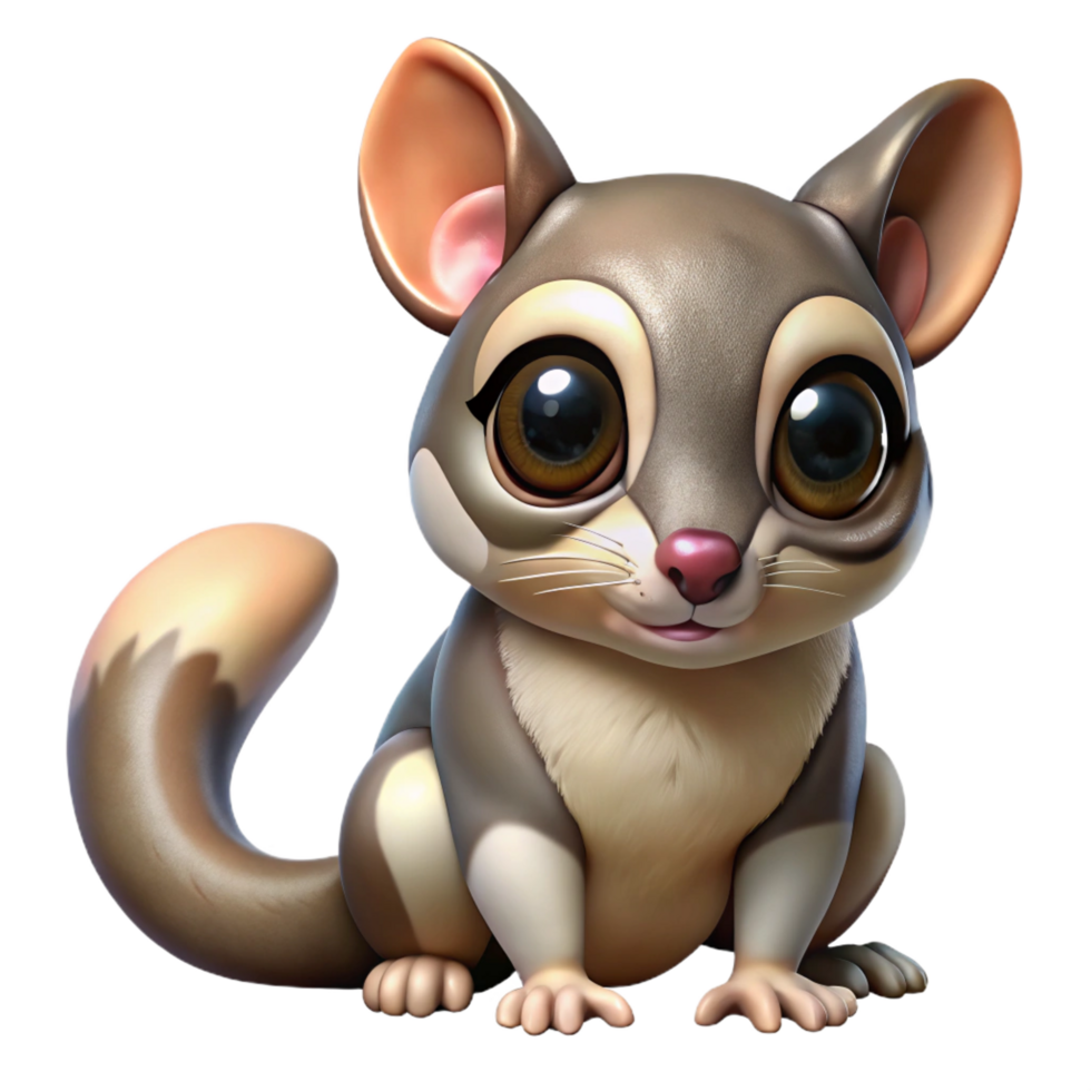 melancholic dazzling A Sugar glider. NO BACKGROUND with Transparent Background. luxury png
