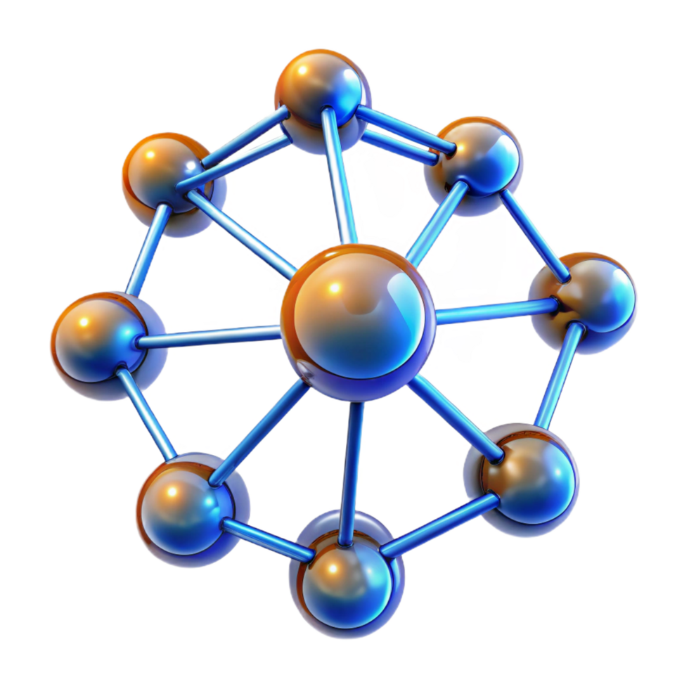 sumptuous tranquil modern A complex, interconnected network of glowing nodes. NO BACKGROUND with Transparent Background. high resolution png