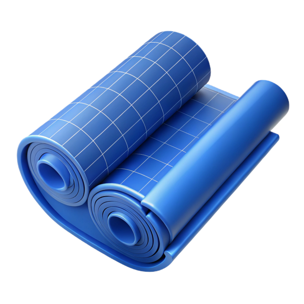 mesmerizing nostalgic creative Architect's blueprint, rolled up, NO BACKGROUND with Transparent Background. crisp png