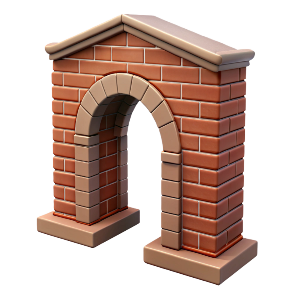 radiant impressionist Brick arch, keystone detail, NO BACKGROUND with Transparent Background. premium png