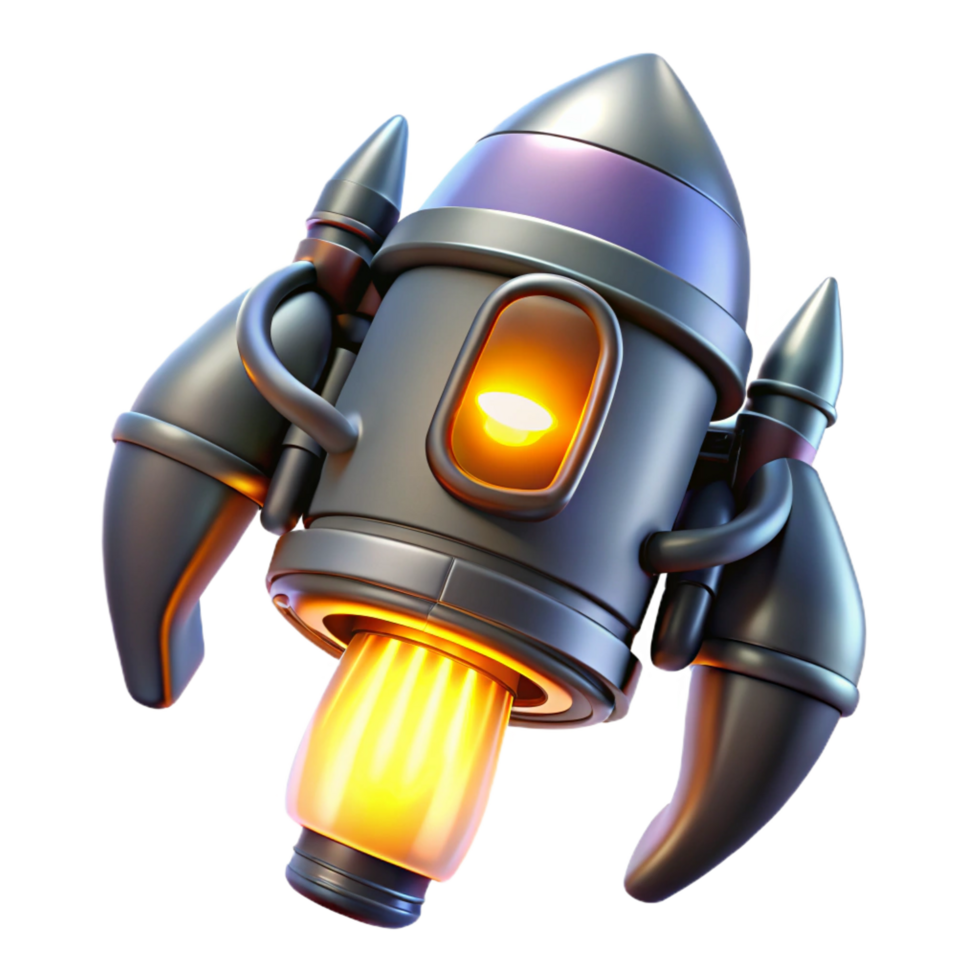 immaculate minimalist Futuristic jetpack with glowing turbines NO BACKGROUND with Transparent Background. original png