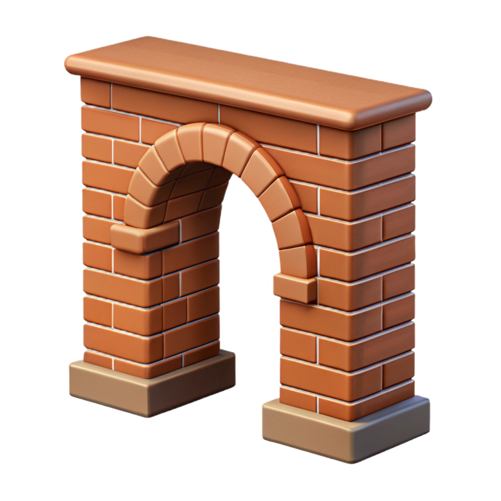 vibrant distinctive Brick arch, keystone detail, NO BACKGROUND with Transparent Background. png