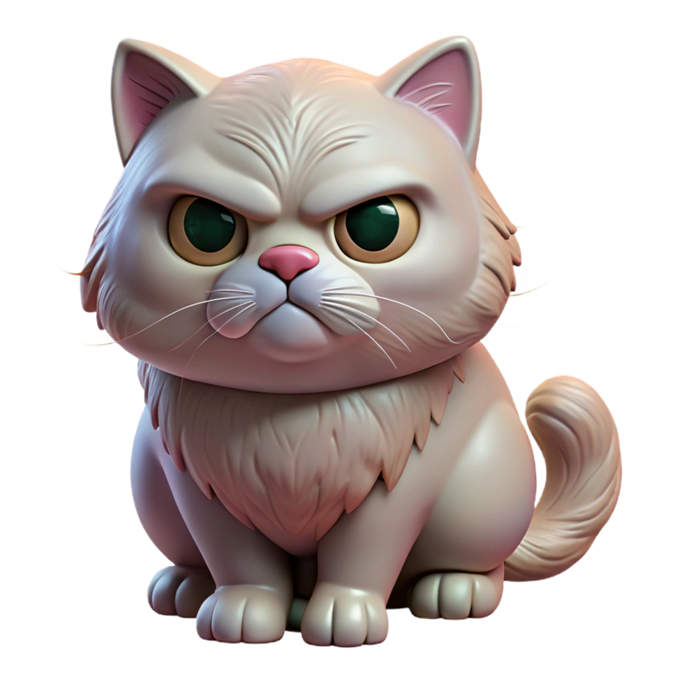 splendid abstract A grumpy Persian cat. NO BACKGROUND with Transparent Background. artisan png