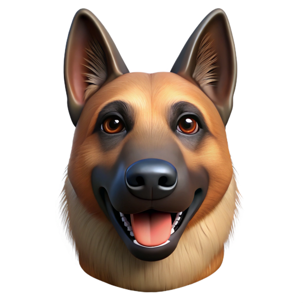 romantic pristine A portrait of a German Shepherd dog NO BACKGROUND with Transparent Background. 4K png