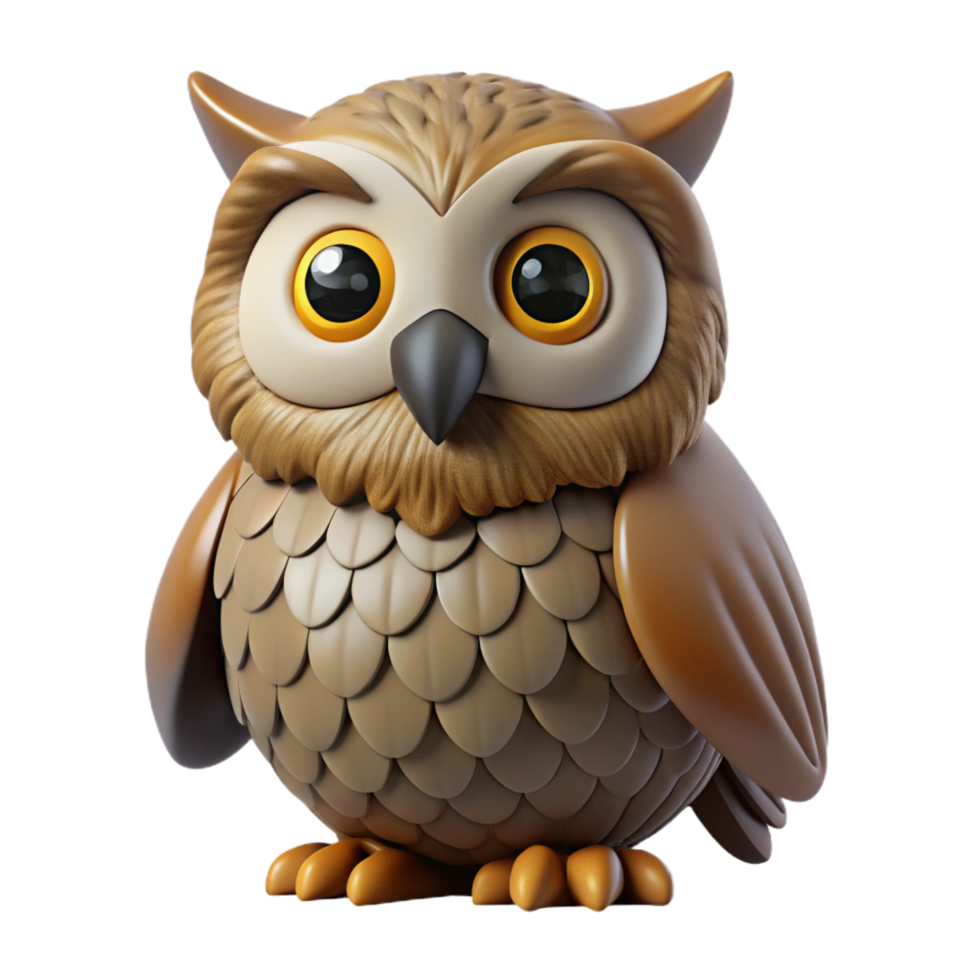 magnificent notable Owl, wise eyes, feathers ruffled NO BACKGROUND with Transparent Background. png