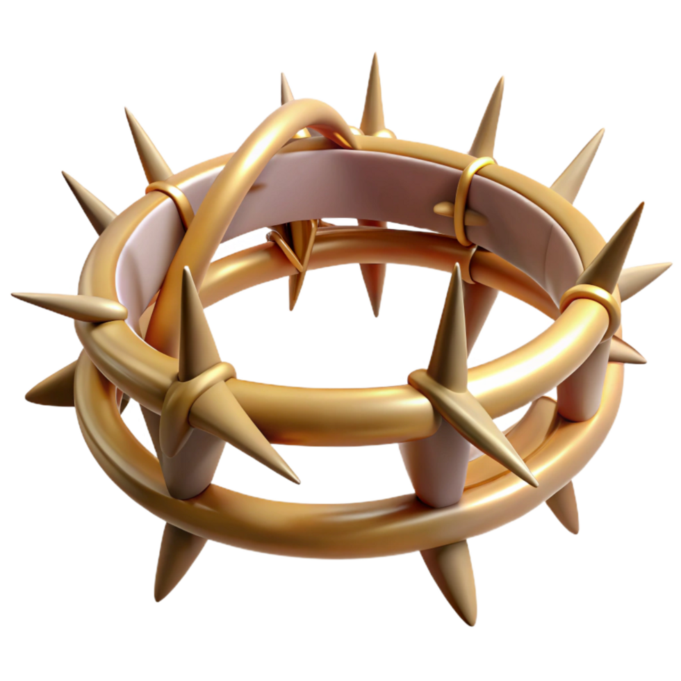 standout futuristic A levitating, stylized crown made of thorns. NO BACKGROUND with Transparent Background. refined png