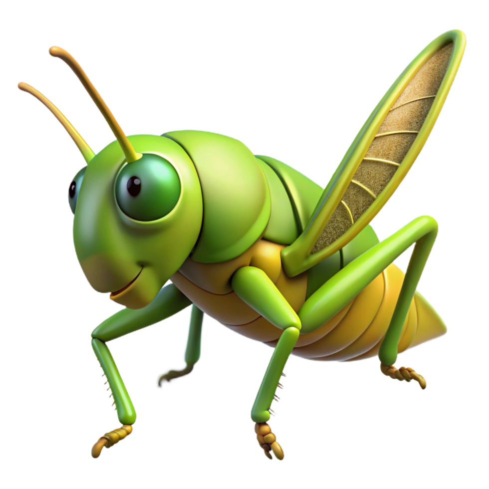 serene peaceful mid-century A jumping grasshopper, NO BACKGROUND with Transparent Background. gallery standard png