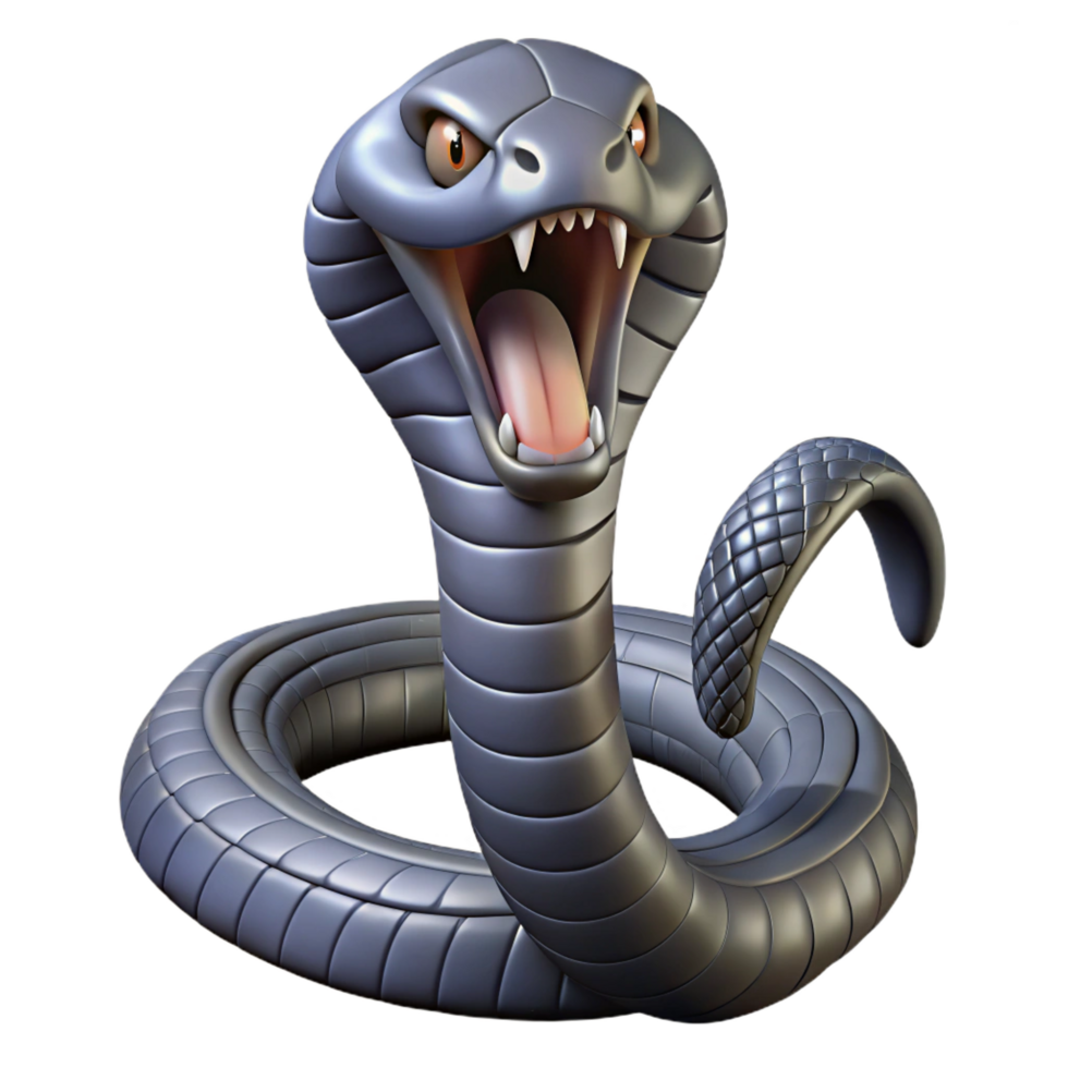 peaceful alluring A hissing cobra NO BACKGROUND with Transparent Background. 4K png