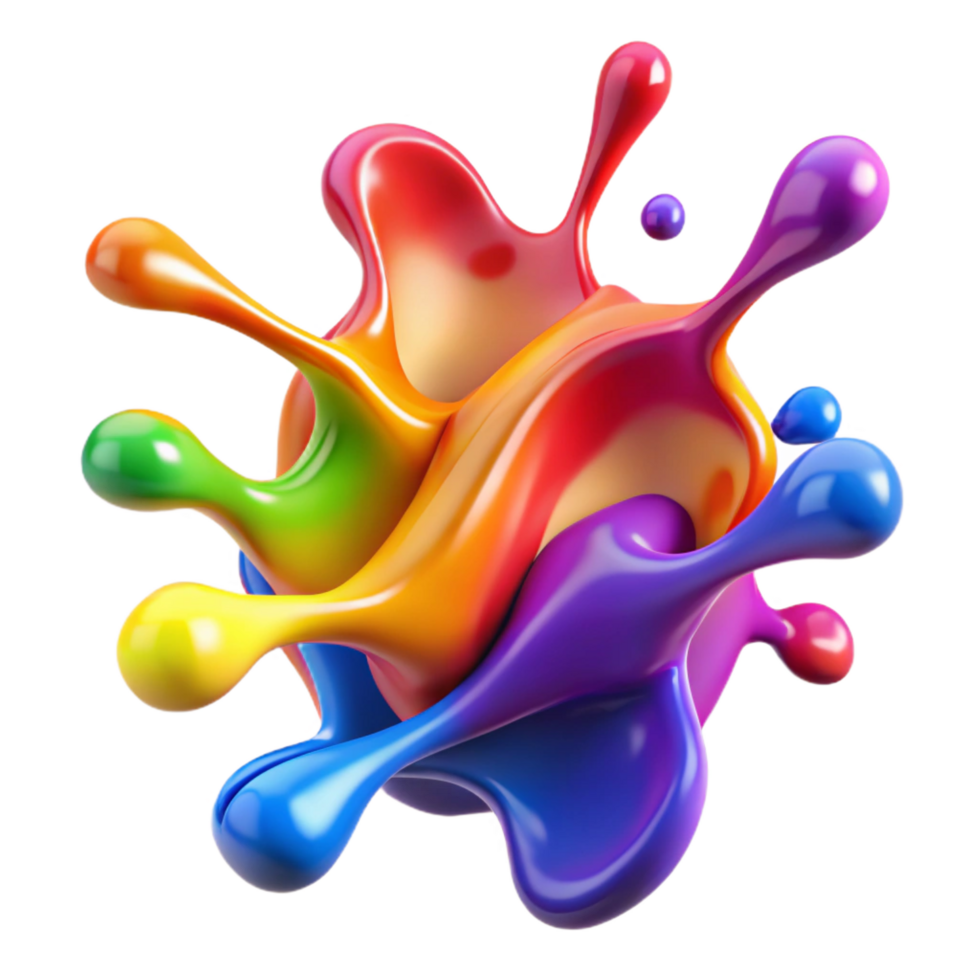 pristine inspired A colorful, abstract splash of paint. NO BACKGROUND with Transparent Background. png